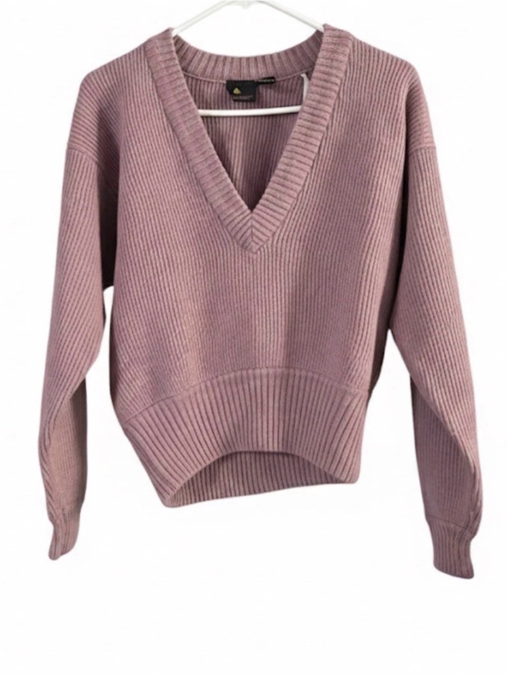 Lizsport Liz Claiborne V Neck Sweater M Pink Mauve Lambswool Blend 80s Vintage
